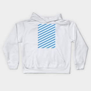 Manchester City Sky Blue and White Angled Stripes Kids Hoodie